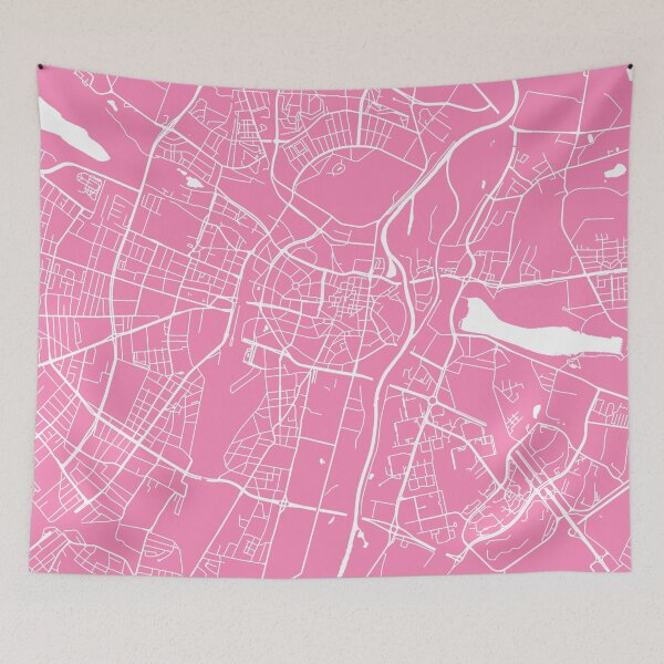 Item preview, Poznan map pink designed and sold by mapsart.