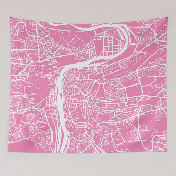 Item preview, Prague map pink designed and sold by mapsart.