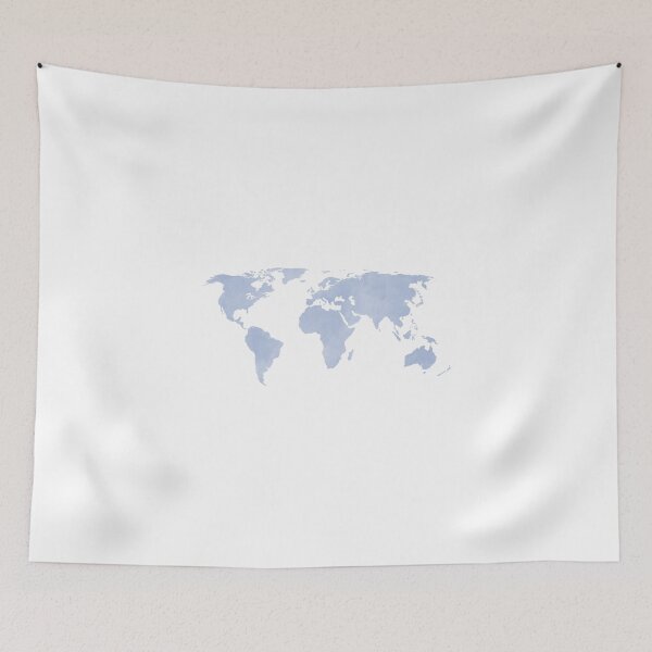 Item preview, Distressed Serenity Blue World Map designed and sold by Leah Biernacki.