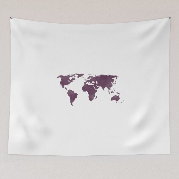 Item preview, Distressed Eggplant Purple World Map designed and sold by Leah Biernacki.