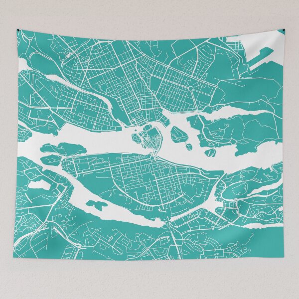 Item preview, Stockton map turquoise designed and sold by mapsart.