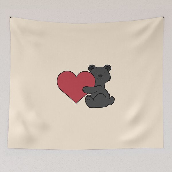 Item preview, Valentine's Day Black Bear with Red Heart designed and sold by Grifynne.
