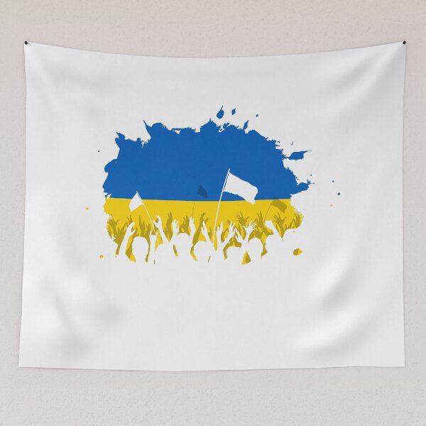 Artikelvorschau, Feierliche Menschenmenge mit ukrainischer Flagge entworfen und verkauft von Albert Buchatskyy.