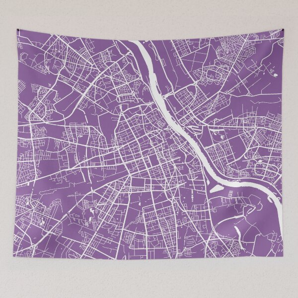 Item preview, Warsaw map lilac designed and sold by mapsart.