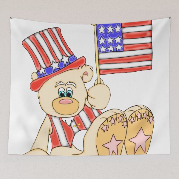 Aperçu de l'œuvre Patriotic Teddy Bear créée et vendue par J-CCreations.