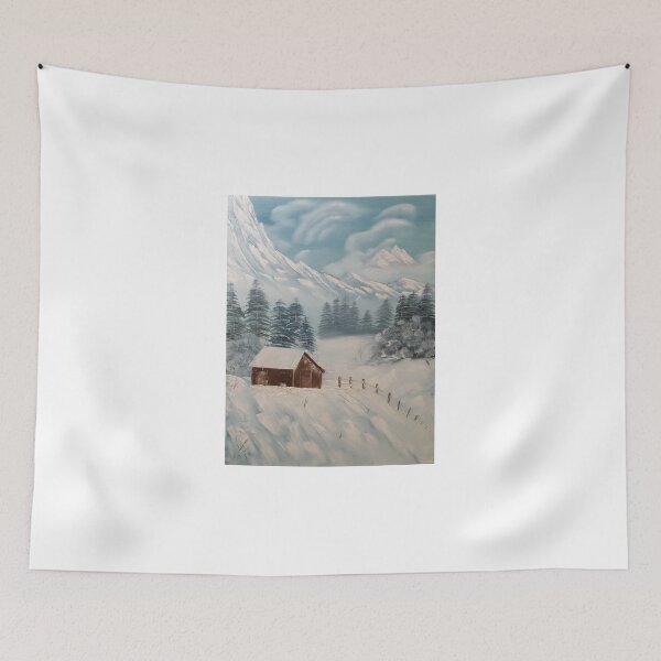 Item preview, Winter Cabin-Oil on canvas-24”H by 18”W designed and sold by ArtbyAnnushka.