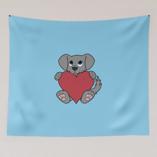 Item preview, Valentine's Day Gray Dog with Red Heart designed and sold by Grifynne.