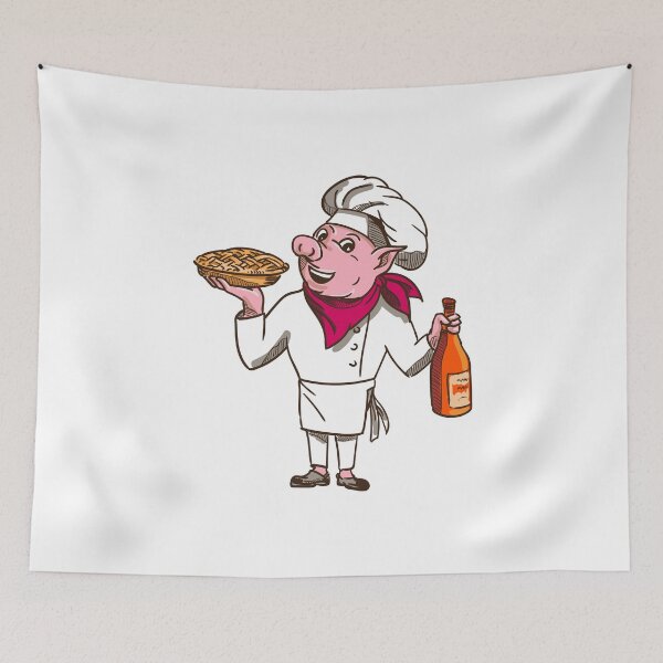 Item preview, Pig Cook Pie Wine Bottle Cartoon designed and sold by patrimonio.