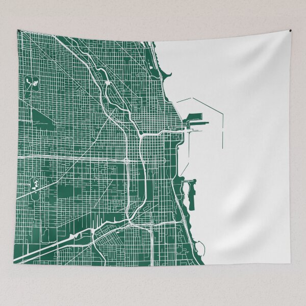 Item preview, Chicago Map - Dark Green designed and sold by CartoCreative.