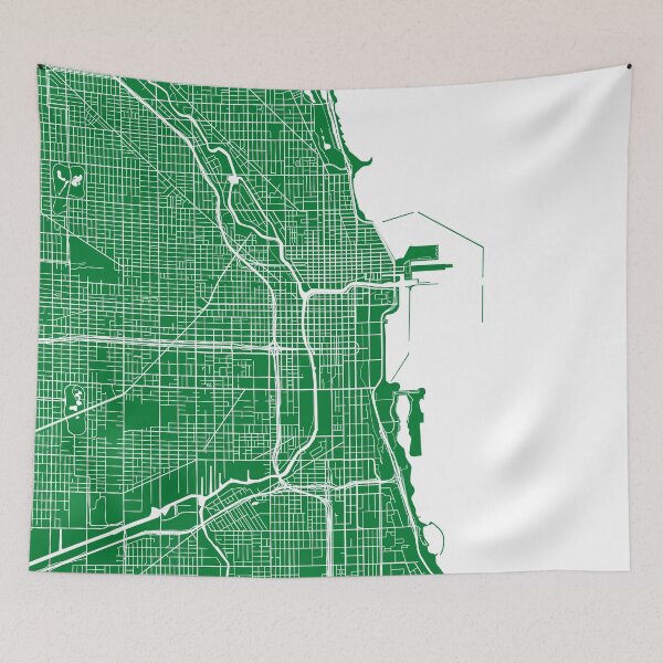 Item preview, Chicago Map - Green designed and sold by CartoCreative.