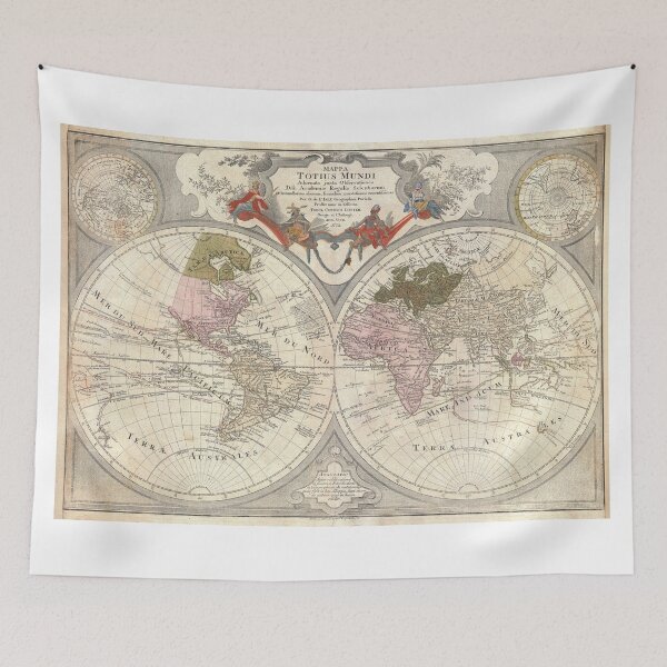 Artikelvorschau, Vintage Karte der Welt (1775) 2 entworfen und verkauft von BravuraMedia.