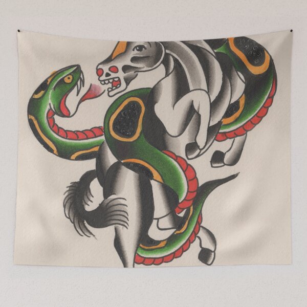 Item preview, Horse Vs Snake designed and sold by Wally Tattoo & Art.