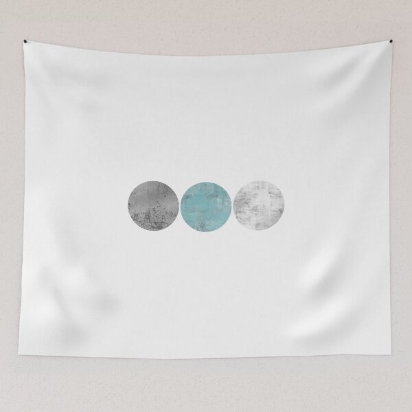 Item preview, Triple Circle Geometric Print Turquoise designed and sold by Leah Biernacki.