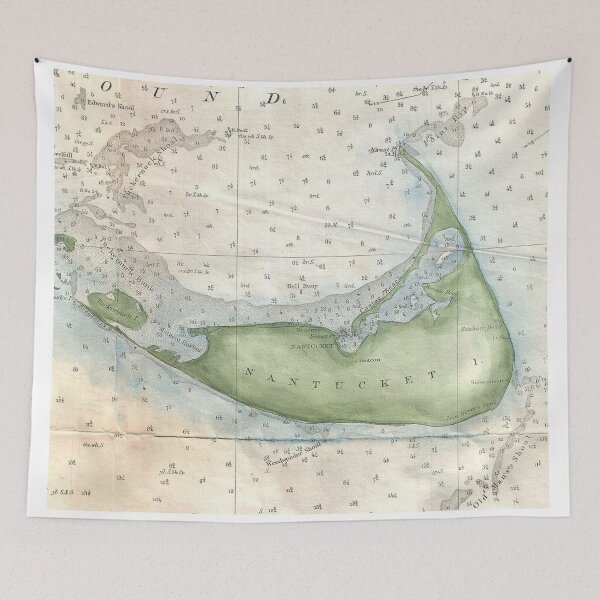 Item preview, Vintage Map of Nantucket (1857) designed and sold by BravuraMedia.