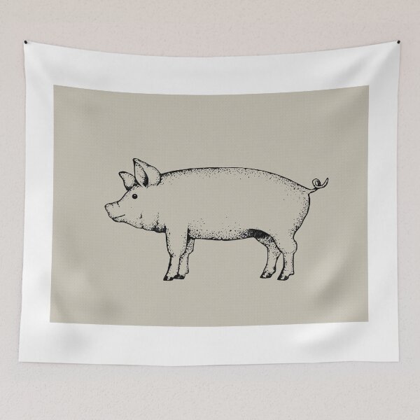Item preview, Pig Outline Art: Standing Pig: Hog Drawing designed and sold by JoyfulWhimsy.
