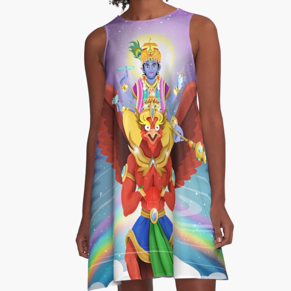 Vishnu & Garunda A-Linien Kleid