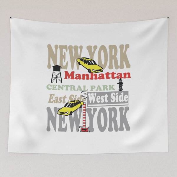 Artikelvorschau, New York Manhattan Zielzeichenillustration entworfen und verkauft von Al Benge - NZ & Australian Art.