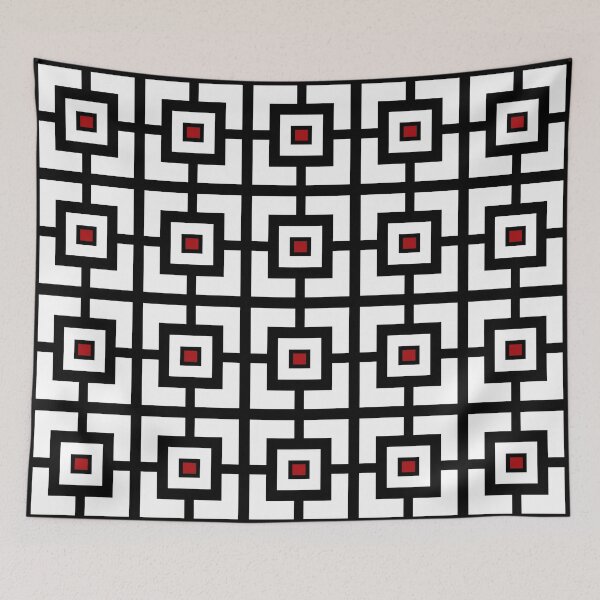 Item preview, Black White And Red Square Tiled  designed and sold by KCavender.
