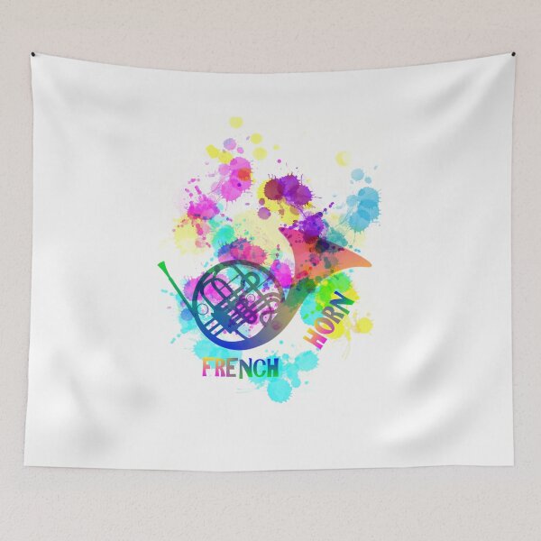 Item preview, Rainbow French Horn Music Themed Graphic designed and sold by Artification.