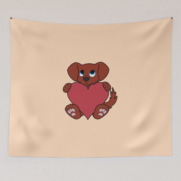 Aperçu de l'œuvre Valentine's Day Red Dog with Red Heart créée et vendue par Grifynne.