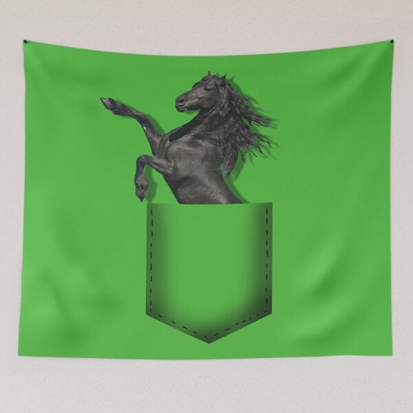 Item preview, Black horse pocket designed and sold by whereismypanda.