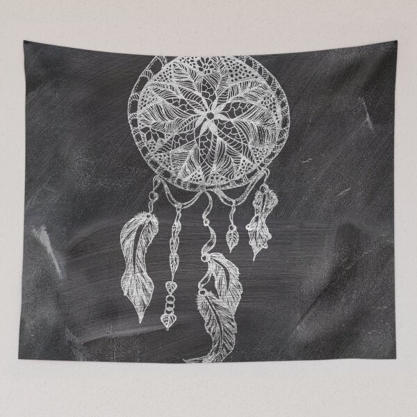 Item preview, Ethnic handdrawn dreamcatcher black chalkboard designed and sold by GirlyTrend.