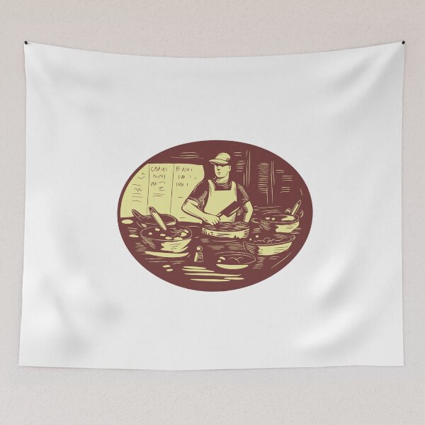 Item preview, Taco Cook in Food Stall Oval Retro designed and sold by patrimonio.