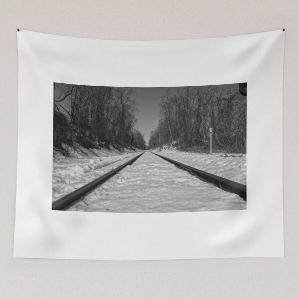 Item preview, Black and White Train Tracks designed and sold by CSSphotos.