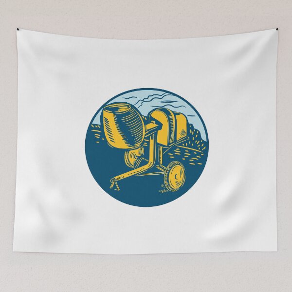Item preview, Concrete Mixer Circle Woodcut designed and sold by patrimonio.
