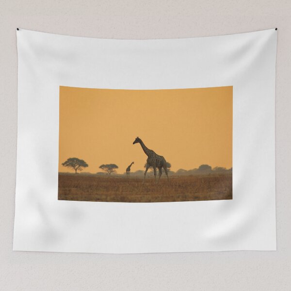 Item preview, Giraffe Silhouette - African Wildlife Background - Magnificent Freedom designed and sold by LivingWild.