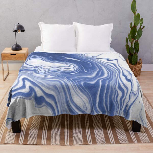 Item preview, Iwao - abstract minimal indigo blue art print swirl wave water ocean map maps topography marble  designed and sold by spilledinkshop.