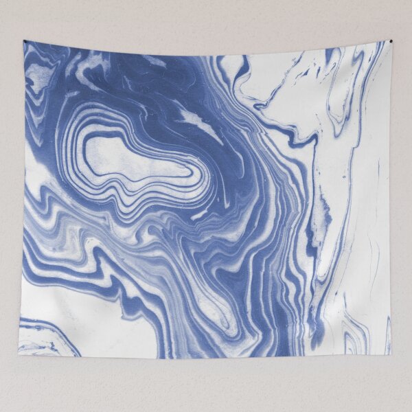 Item preview, Iwao - abstract minimal indigo blue art print swirl wave water ocean map maps topography marble  designed and sold by spilledinkshop.