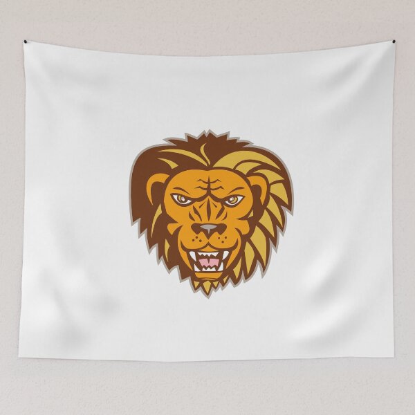 Item preview, Angry Lion Big Cat Growling Head Retro designed and sold by patrimonio.