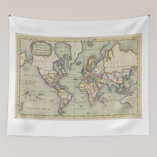 Item preview, Vintage Map of The World (1766) designed and sold by BravuraMedia.