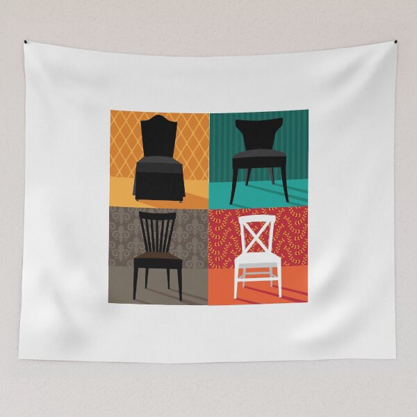 Item preview,  Flat design modern chairs in pop art style designed and sold by La Cartoonista.