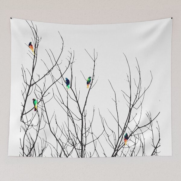 Item preview, Artistic Bright Birds on Tree Branches designed and sold by Blkstrawberry.