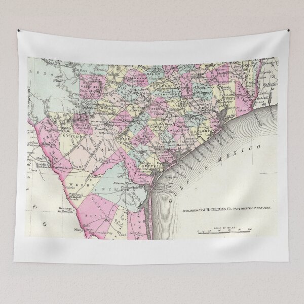 Item preview, Vintage Map of Coastal Texas (1855) designed and sold by BravuraMedia.