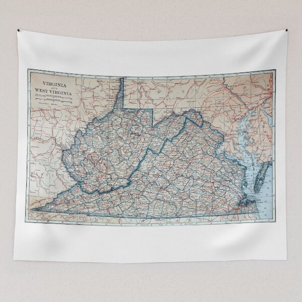 Item preview, Vintage Map of Virginia and West Virginia (1921) designed and sold by BravuraMedia.