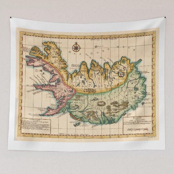 Item preview, Vintage Map of Iceland (1756) designed and sold by BravuraMedia.
