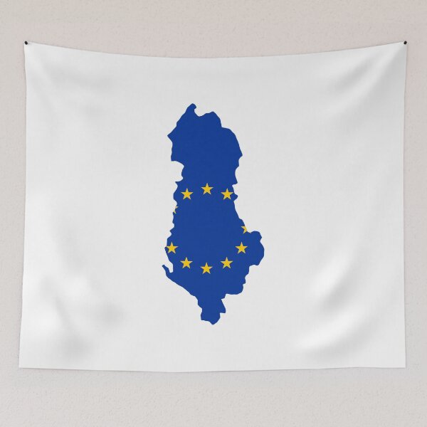Item preview, European Union Flag Map of Albania  designed and sold by abbeyz71.