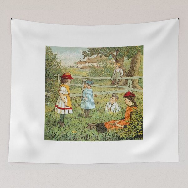 Item preview, Victorian summer, children playing in the grass designed and sold by aapshop.