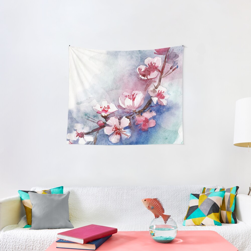 Watercolor Flowers Tapestry