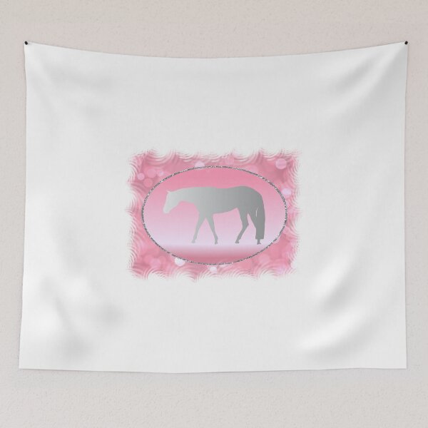 Item preview, Silver Western Pleasure Horse on Pink Brokeh designed and sold by BarbieC.