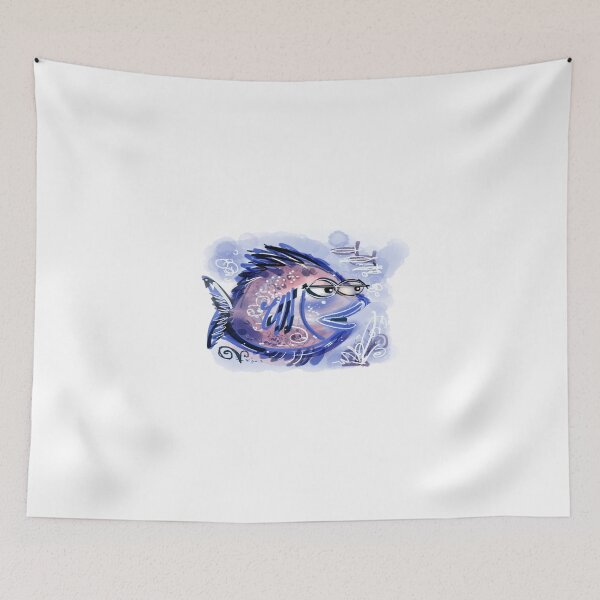 Item preview, Abstract blue fish design designed and sold by Al Benge - NZ & Australian Art.