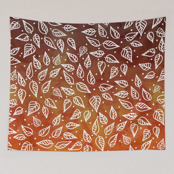Item preview, Fall orange brown watercolor leaf pattern designed and sold by GirlyTrend.