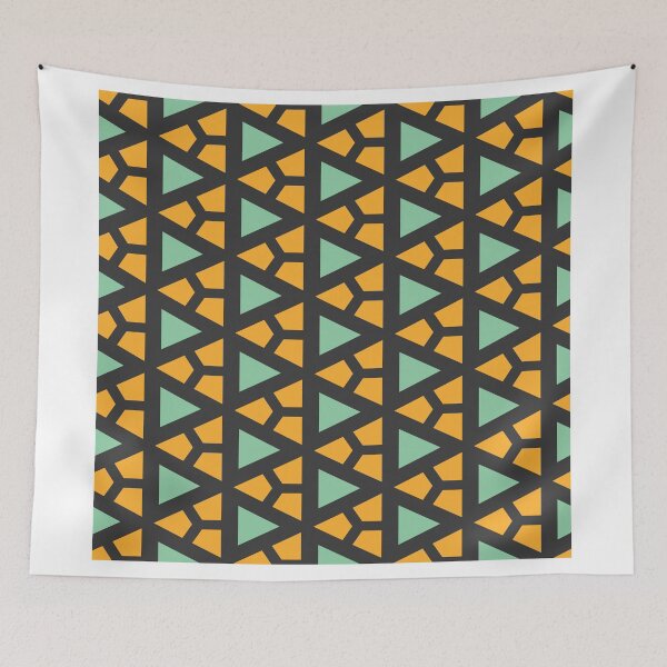 Item preview, Green triangles and other shapes pattern designed and sold by lalylaura.