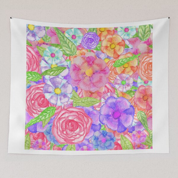 Item preview, Pretty Hand Painted Watercolor Floral Collage designed and sold by Blkstrawberry.