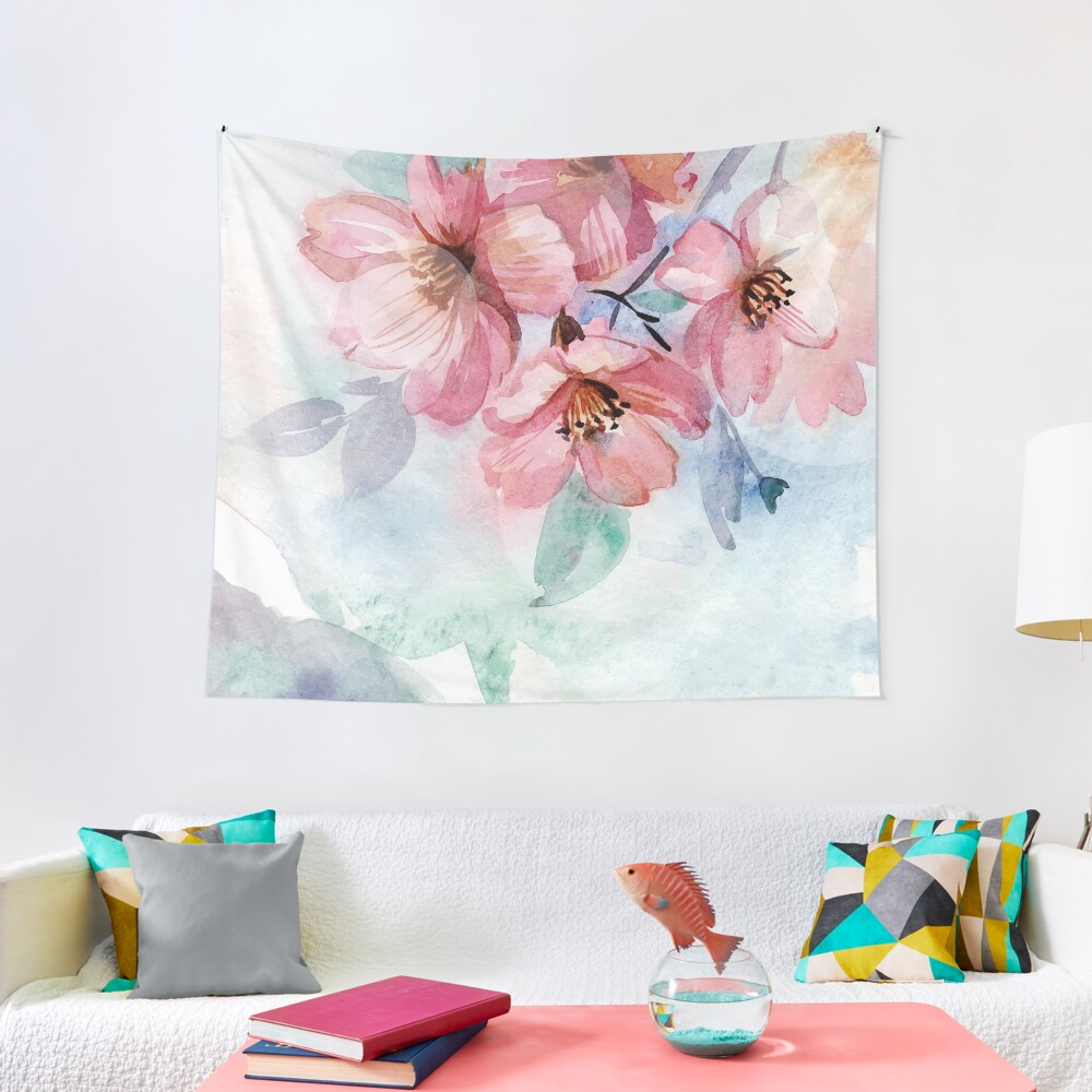 Watercolor Flowers Tapestry