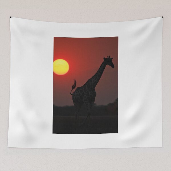 Item preview, Giraffe silhouette - African Wildlife Background - Sun of Glory designed and sold by LivingWild.