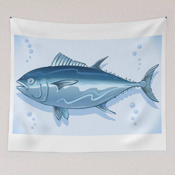 Item preview, Tuna Watercolor Underwater World designed and sold by aurielaki.